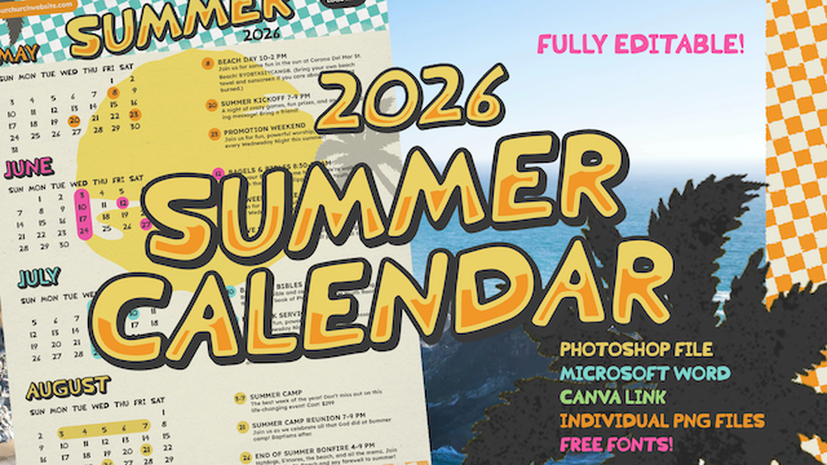 2026 Surf and Skate Summer Calendar image number null